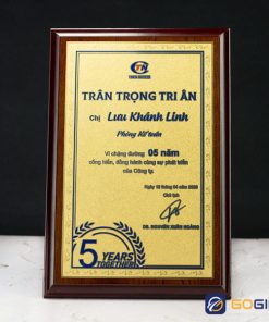 Bảng vinh danh gỗ đồng BVD14