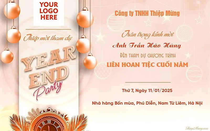 thiệp mời tất niên 12
