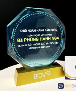 Cúp kim loại kết hợp pha lê CTr48