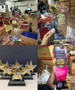 Cúp pha lê phối 2 màu cao cấp 03