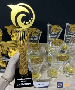 Cúp vinh danh mắt lưới kim loại CTR68