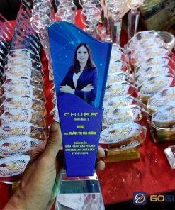 cúp pha lê phối 2 màu 1