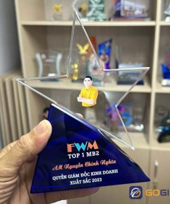 cúp pha lê phối 2 màu 5