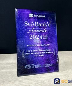 Bảng vinh danh pha lê đơn vị kinh doanh xuất sắc BVD19 2