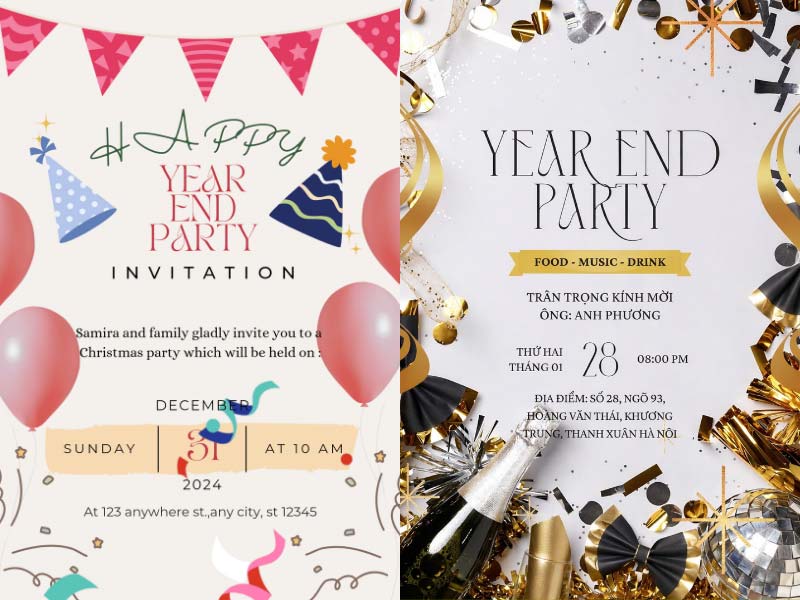 thiệp mời tất niên tiếng Anh 10