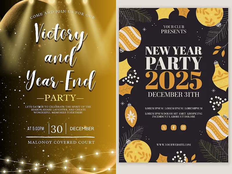 thiệp mời tất niên tiếng Anh 8