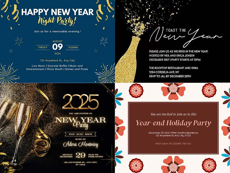 thiệp mời tất niên tiếng Anh 9