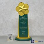 Cúp thiết kế BIDV logo hoa mai VIP CTR141